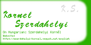 kornel szerdahelyi business card