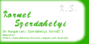 kornel szerdahelyi business card